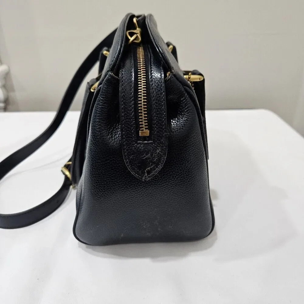 Vintage Coach Madison Sutton Leather Satchel Bag 4410 Navy Zip Made in Italy